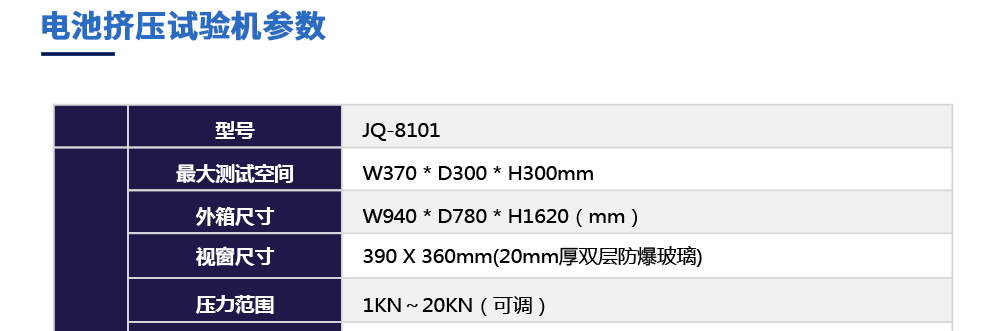 電池擠壓試驗機產(chǎn)品參數(shù)